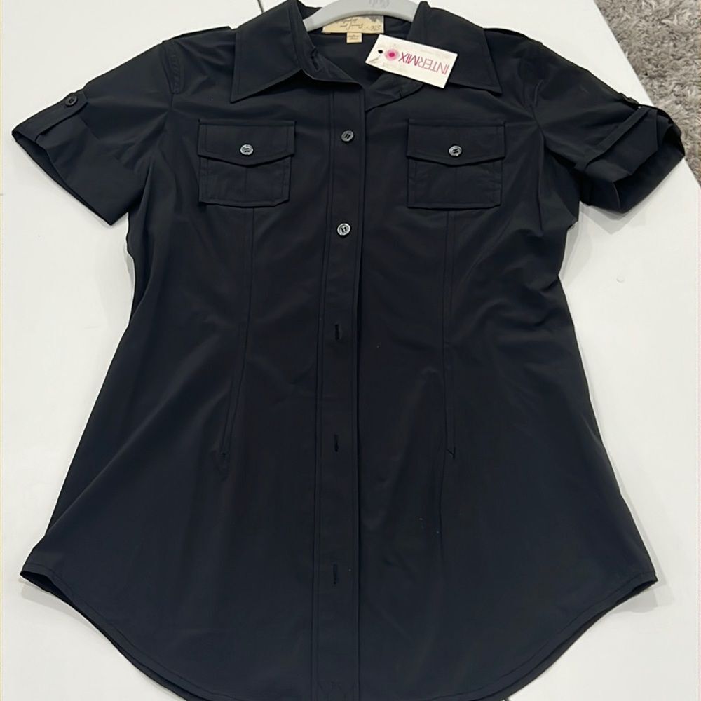 NWT Elizabeth & James Black Stretch Shirt XS